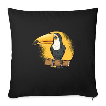 Toucan Bird Rainforest - Housse de coussin décorative 45 x 45 cm - noir - Devant