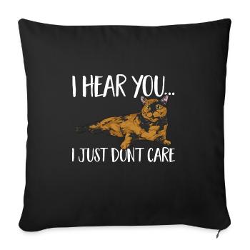 Schildpatt Katze Tortoiseshell Cat Tortie - Sofakissenbezug 45 x 45 cm - Schwarz - Vorne