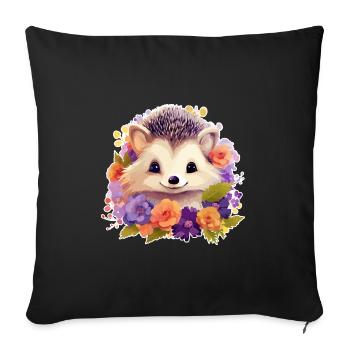 Süßer Igel - Sofakissenbezug 45 x 45 cm - Schwarz - Vorne