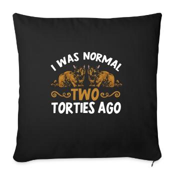Schildpatt Katze Tortoiseshell Cat Tortie - Sofakissenbezug 45 x 45 cm - Schwarz - Vorne