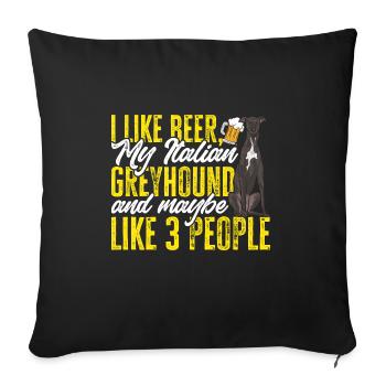 Italian Greyhound Greyhound Dogs - Sofa pillowcase 17,3'' x 17,3'' (45 x 45 cm) - black - Front