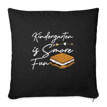 Kids Kindergarten Is Smore Fun Camping Marshmallow - Sofakissenbezug 45 x 45 cm - Schwarz - Vorne