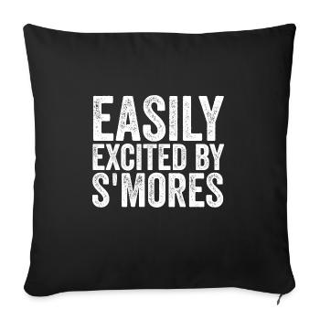 Marshmallow Campfire Camper Funny Easily Excited B - Sofakissenbezug 45 x 45 cm - Schwarz - Vorne