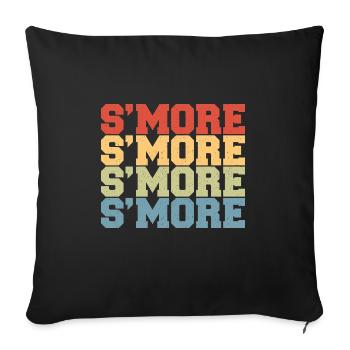 Smore Campfire Vintage Marshmallow Retro - Housse de coussin décorative 45 x 45 cm - noir - Devant