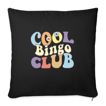 Cool Bingo Club Bingo Queen King Grand-mère - Housse de coussin décorative 45 x 45 cm - noir - Devant