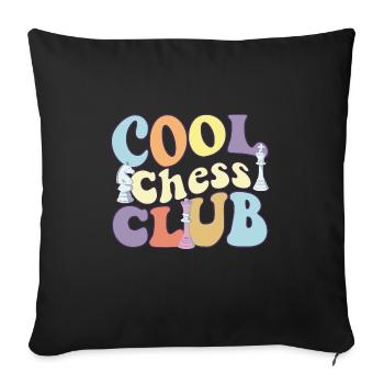 Cool Chess Club Chess Tournament Board Game - Sofa pillowcase 17,3'' x 17,3'' (45 x 45 cm) - black - Front
