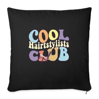 Cool Hairstylists Club Hairdresser Hair Cutting - Sofa pillowcase 17,3'' x 17,3'' (45 x 45 cm) - black - Front