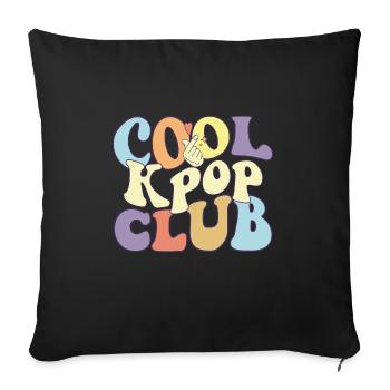 Cool Kpop Club Saranghae K-Pop Squad Fan coréen - Housse de coussin décorative 45 x 45 cm - noir - Devant