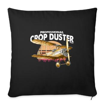 Certified Crop Duster Planes & Aerial - Sofa pillowcase 17,3'' x 17,3'' (45 x 45 cm) - black - Front