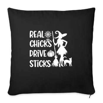 Halloween Costume Pumpkin Skeleton Horror Ghost - Sofa pillowcase 17,3'' x 17,3'' (45 x 45 cm) - black - Front