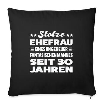 30 Jahre Ehe Ehefrau 30. Hochzeitstag Geschenk - Sofakissenbezug 45 x 45 cm - Schwarz - Vorne