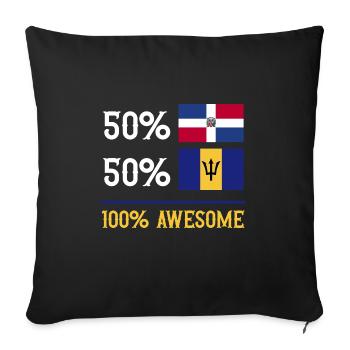 Barbados flag Barbadian bayan - Sofa pillowcase 17,3'' x 17,3'' (45 x 45 cm) - black - Front