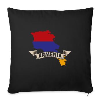 Armenian flag Armenia - Sofa pillowcase 17,3'' x 17,3'' (45 x 45 cm) - black - Front