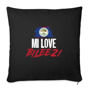 Drapeau du Belize Bélizien - Housse de coussin décorative 45 x 45 cm - noir - Devant