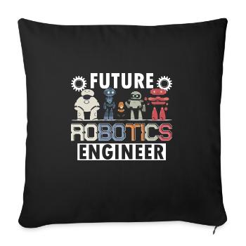 Droid Builder Build Robot School Future Robotics E - Sofa pillowcase 17,3'' x 17,3'' (45 x 45 cm) - black - Front