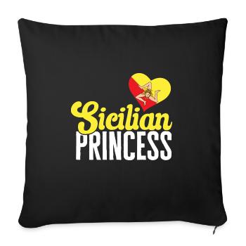 Sicily Flag Italy Sicily - Sofa pillowcase 17,3'' x 17,3'' (45 x 45 cm) - black - Front