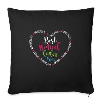 Spécialiste du codage de codeur médical - Housse de coussin décorative 45 x 45 cm - noir - Devant