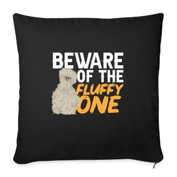Seidenhuhn Silkie Chicken - Sofa pillowcase 17,3'' x 17,3'' (45 x 45 cm) - black - Front