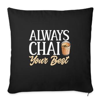 Chai Tee Masala Chai - Sofakissenbezug 45 x 45 cm - Schwarz - Vorne
