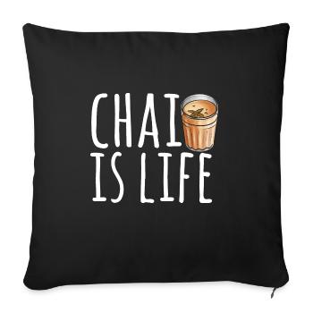 Chai Tee Masala Chai - Sofakissenbezug 45 x 45 cm - Schwarz - Vorne