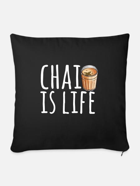 Chai Tee Masala Chai - Sofakissenbezug 45 x 45 cm - Schwarz
