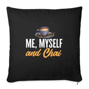 Chai Tee Masala Chai - Sofakissenbezug 45 x 45 cm - Schwarz - Vorne