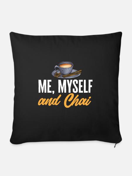 Chai Tee Masala Chai - Sofakissenbezug 45 x 45 cm - Schwarz