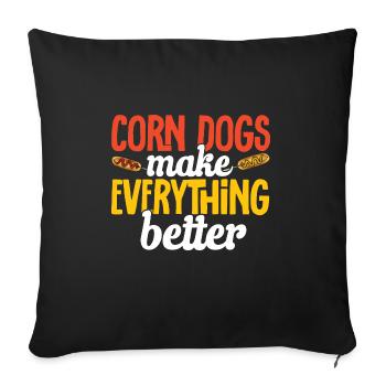 Corn Dog Corndog - Sofa pillowcase 17,3'' x 17,3'' (45 x 45 cm) - black - Front