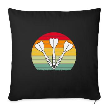 Funny Darts and Darts Gifts for Darts Players - Sofa pillowcase 17,3'' x 17,3'' (45 x 45 cm) - black - Front