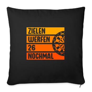 Funny Darts and Darts Gifts for Darts Players - Sofa pillowcase 17,3'' x 17,3'' (45 x 45 cm) - black - Front