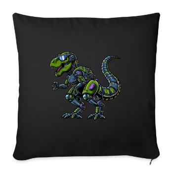 T-Rex Cyborg, Futuristic Dinosaur - Sofa pillowcase 17,3'' x 17,3'' (45 x 45 cm) - black - Front