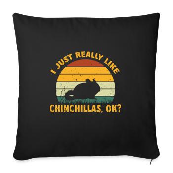 Chinchilla - Sofa pillowcase 17,3'' x 17,3'' (45 x 45 cm) - black - Front