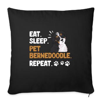 Bernedoodle Dog - Sofa pillowcase 17,3'' x 17,3'' (45 x 45 cm) - black - Front