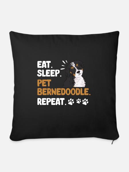 Bernedoodle Hund - Sofakissenbezug 45 x 45 cm - Schwarz