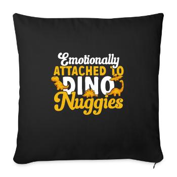 Dino Nuggets Dinosaurier Chicken Nuggets - Sofakissenbezug 45 x 45 cm - Schwarz - Vorne