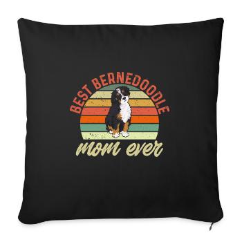 Bernedoodle Dog - Sofa pillowcase 17,3'' x 17,3'' (45 x 45 cm) - black - Front