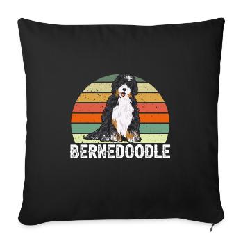 Bernedoodle Dog - Sofa pillowcase 17,3'' x 17,3'' (45 x 45 cm) - black - Front