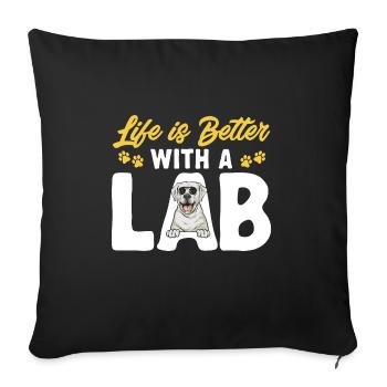 Labrador Retriever blanc Labrador Labrador blanc - Housse de coussin décorative 45 x 45 cm - noir - Devant