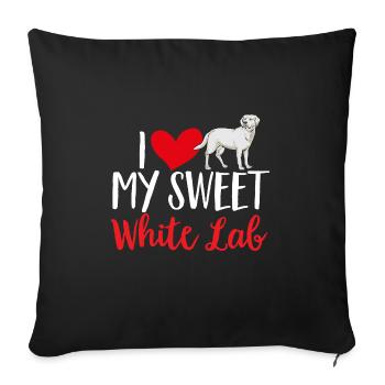 Labrador Retriever blanc Labrador Labrador blanc - Housse de coussin décorative 45 x 45 cm - noir - Devant