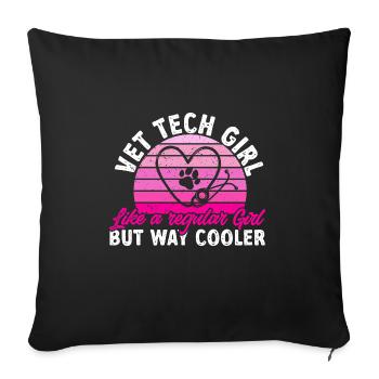 Vet Tech Veterinary Veterinary Technician - Sofa pillowcase 17,3'' x 17,3'' (45 x 45 cm) - black - Front