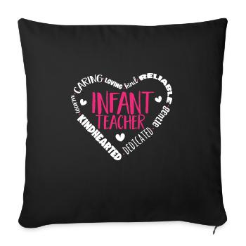 Enseignante de maternelle Éducatrice de centre de garde - Housse de coussin décorative 45 x 45 cm - noir - Devant