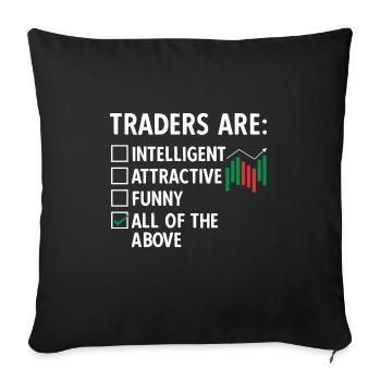 Trading Crypto Stock Market Investor Day Trader - Sofa pillowcase 17,3'' x 17,3'' (45 x 45 cm) - black - Front