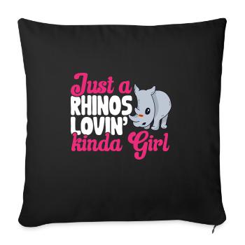 Rhino Rhino Unicorn - Sofa pillowcase 17,3'' x 17,3'' (45 x 45 cm) - black - Front