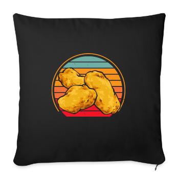 Chicken Nugget Lover Chicken Nuggets - Sofa pillowcase 17,3'' x 17,3'' (45 x 45 cm) - black - Front