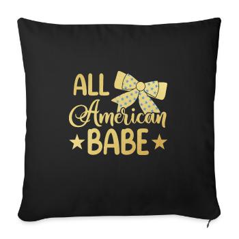 All American Baby 4th of July - Sofa pillowcase 17,3'' x 17,3'' (45 x 45 cm) - black - Front