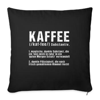 funny coffee definition - Sofa pillowcase 17,3'' x 17,3'' (45 x 45 cm) - black - Front