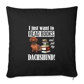 Dachshund - Sofa pillowcase 17,3'' x 17,3'' (45 x 45 cm) - black - Front