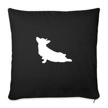 Corgi Yoga - Sofa pillowcase 17,3'' x 17,3'' (45 x 45 cm) - black - Front