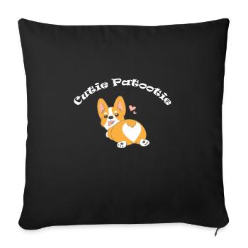 Corgi Cutie Patootie Corgi Butt - Sofa pillowcase 17,3'' x 17,3'' (45 x 45 cm) - black - Front