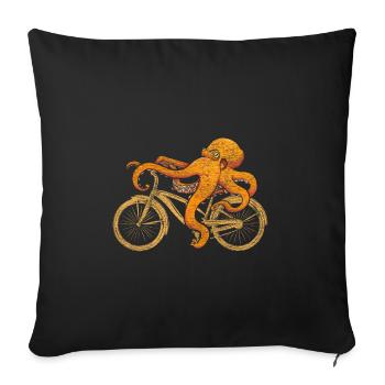 Octopus bicycle - Sofa pillowcase 17,3'' x 17,3'' (45 x 45 cm) - black - Front